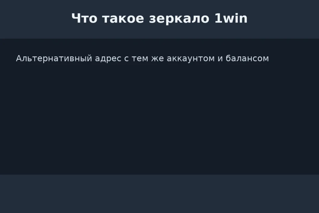 1Win зеркало - что это?